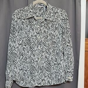 Liz Sport Petites zebra print blouse size MP